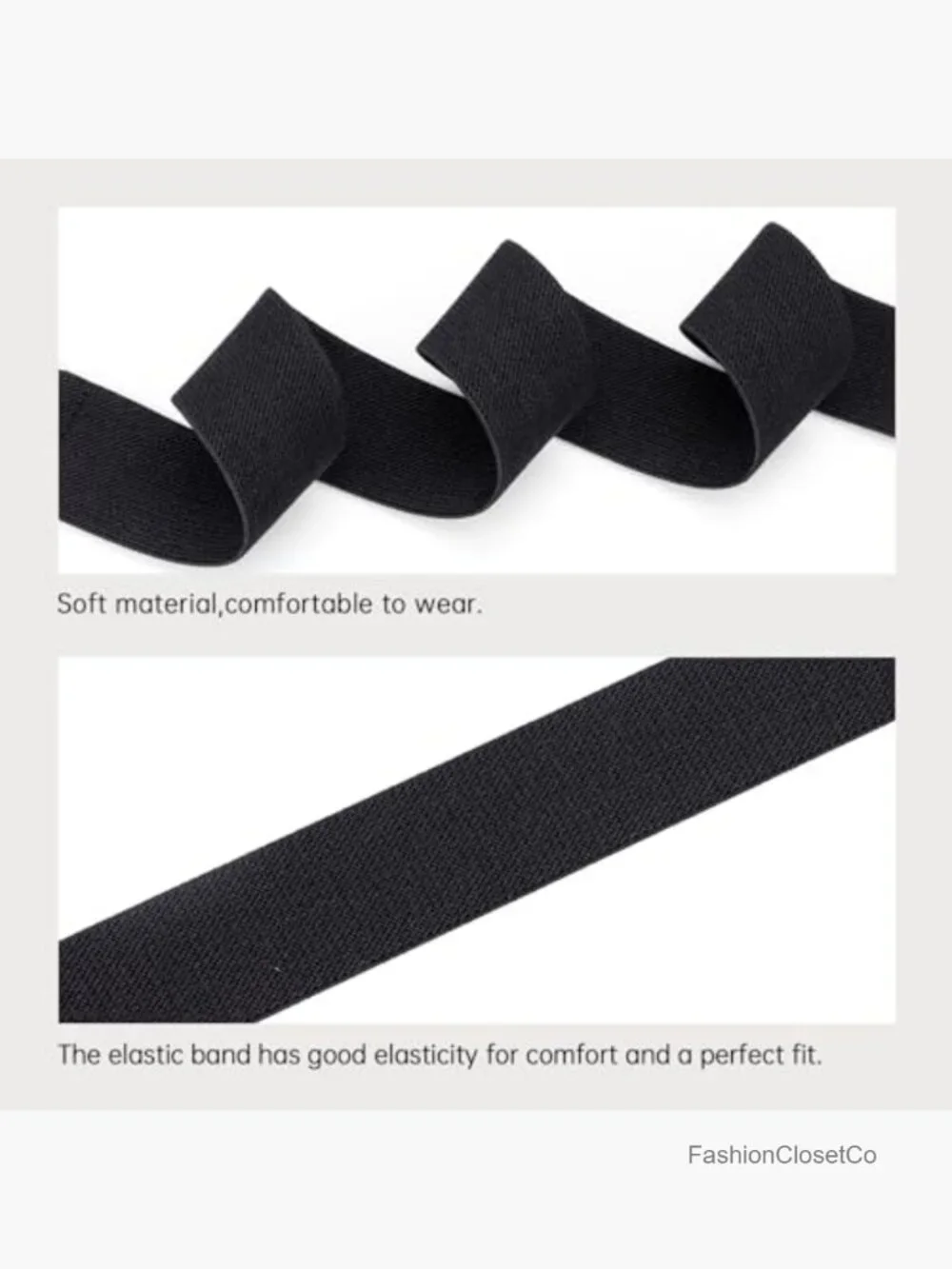 2 Pack Elastic Waist Belts for Women with Gold Buckle, Stretchy Dress Belt